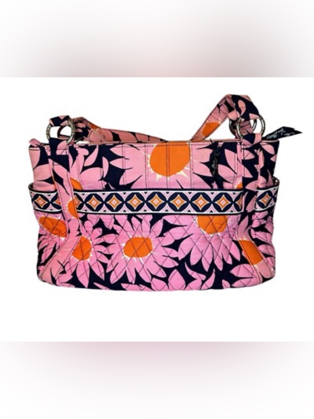Vera Bradley Stephanie Satchel Love’s Me Floral Quilted Shoulder Bag